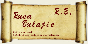Rusa Bulajić vizit kartica